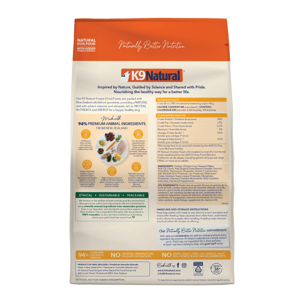 K9 Natural Freeze Dried Chicken Feast (3.6kg)