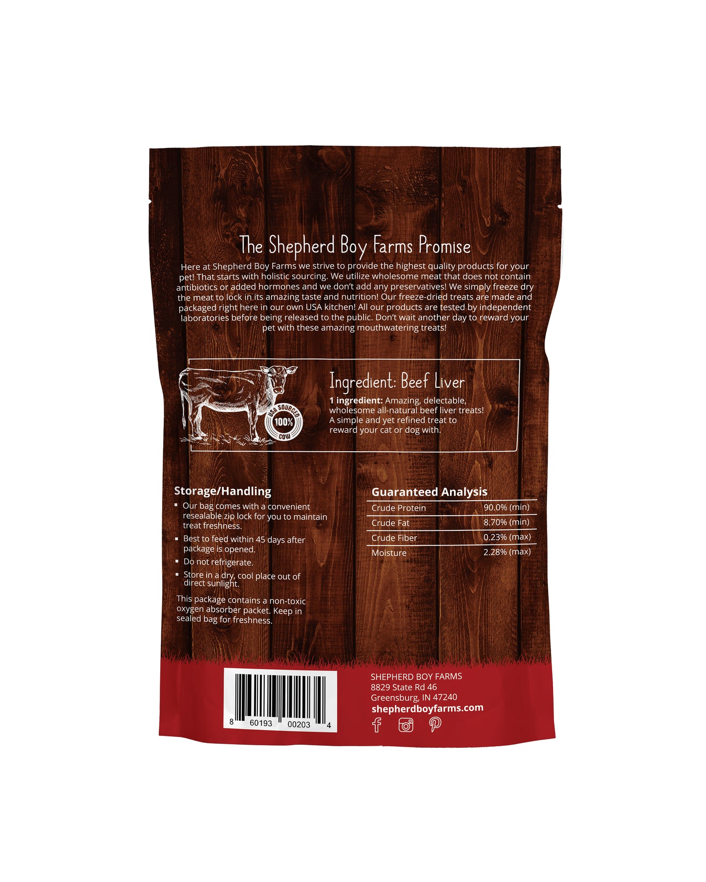 Shepherd Boy Farms Freeze Dried Beef Liver Treats 3oz