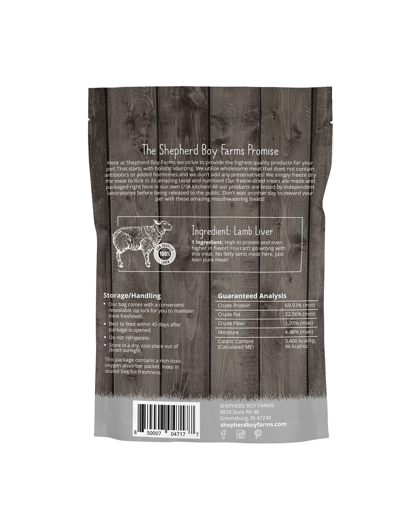 Shepherd Boy Farms Freeze Dried Lamb Liver Treats 3oz