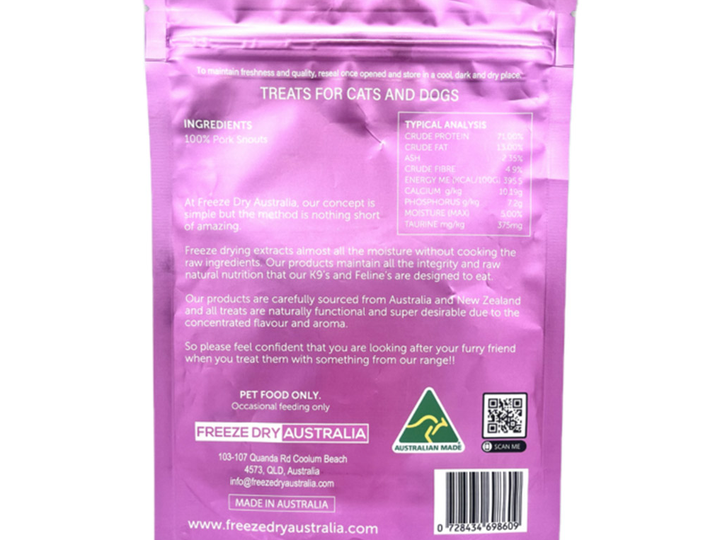Freeze Dry Australia Freeze Dried Pig Snouts