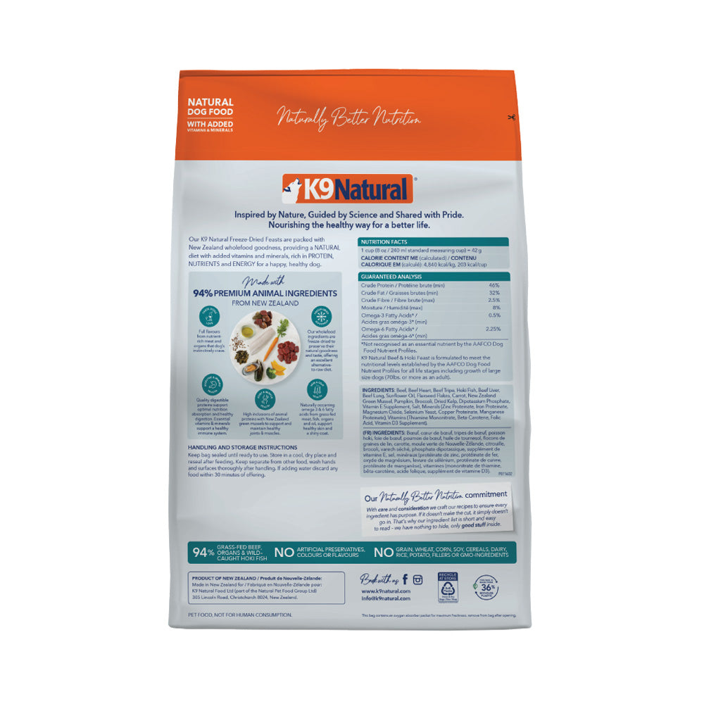 K9 Natural Freeze Dried Hoki & Beef Feast (1.8kg)
