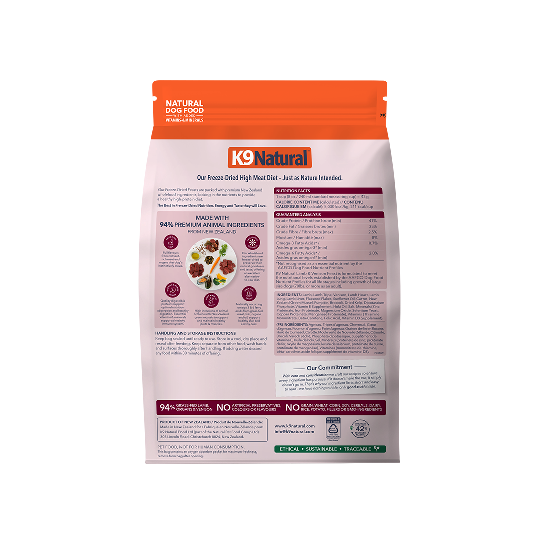 K9 Natural Freeze Dried Lamb & Venison Feast (1.8kg)