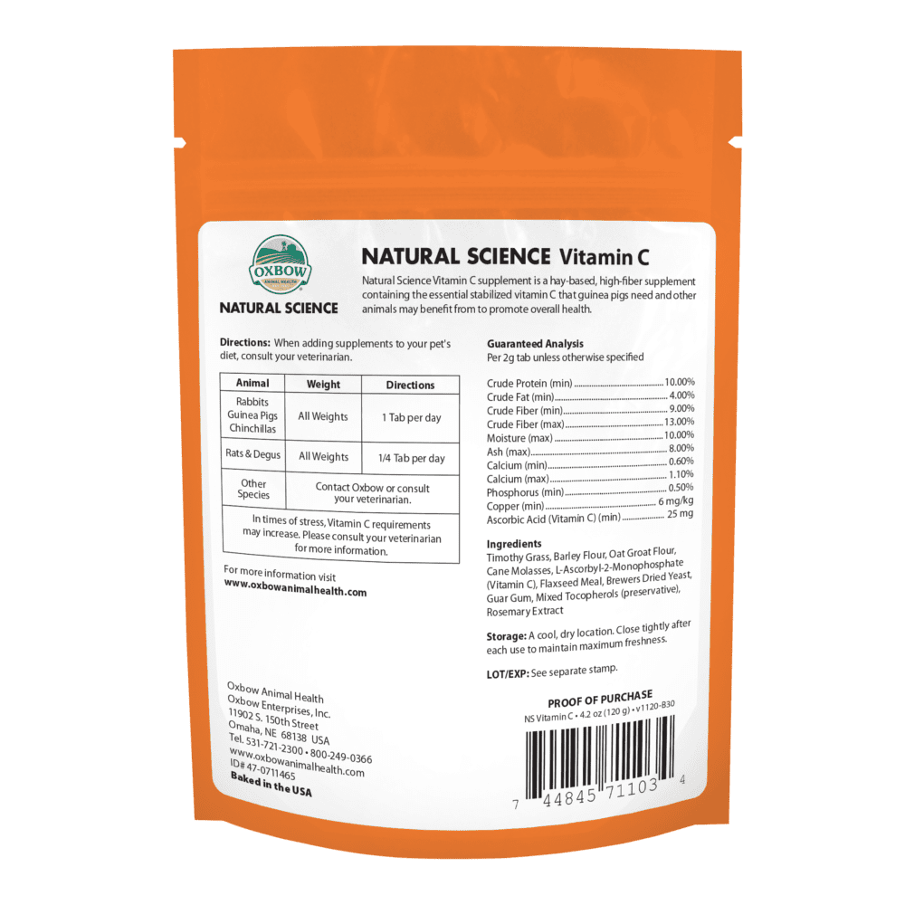 Oxbow Natural Science Vitamin C Supplement (120g) Best Before: 30/08/2026