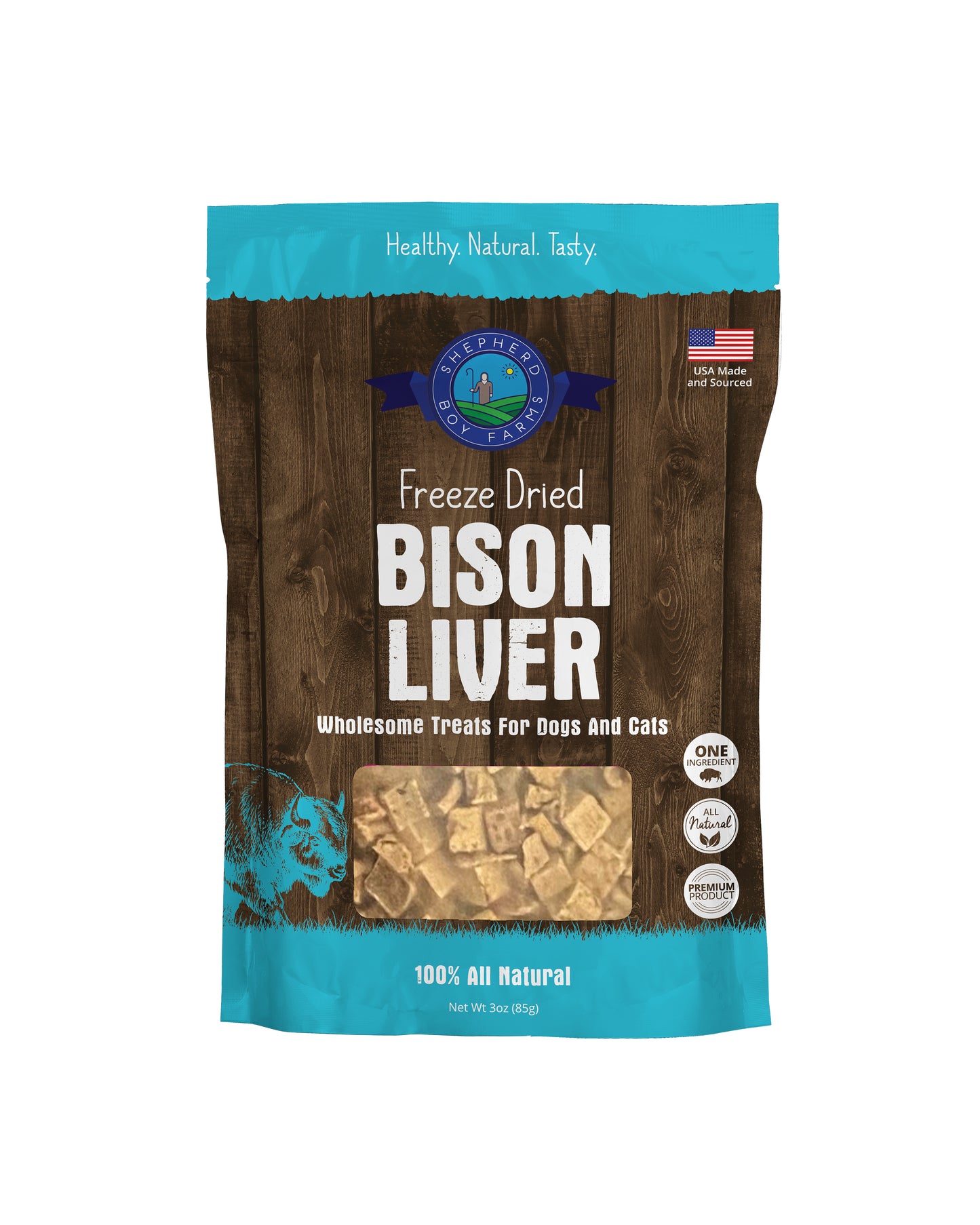 Shepherd Boy Farms Freeze Dried Bison Liver Treats 3oz