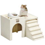 Marukan Hamster Wooden House Dish Table | Size M
